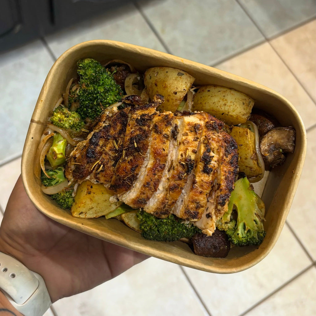 Garlic Herb Bowl with Vegetables, Potatoes, and Scallion Dressing