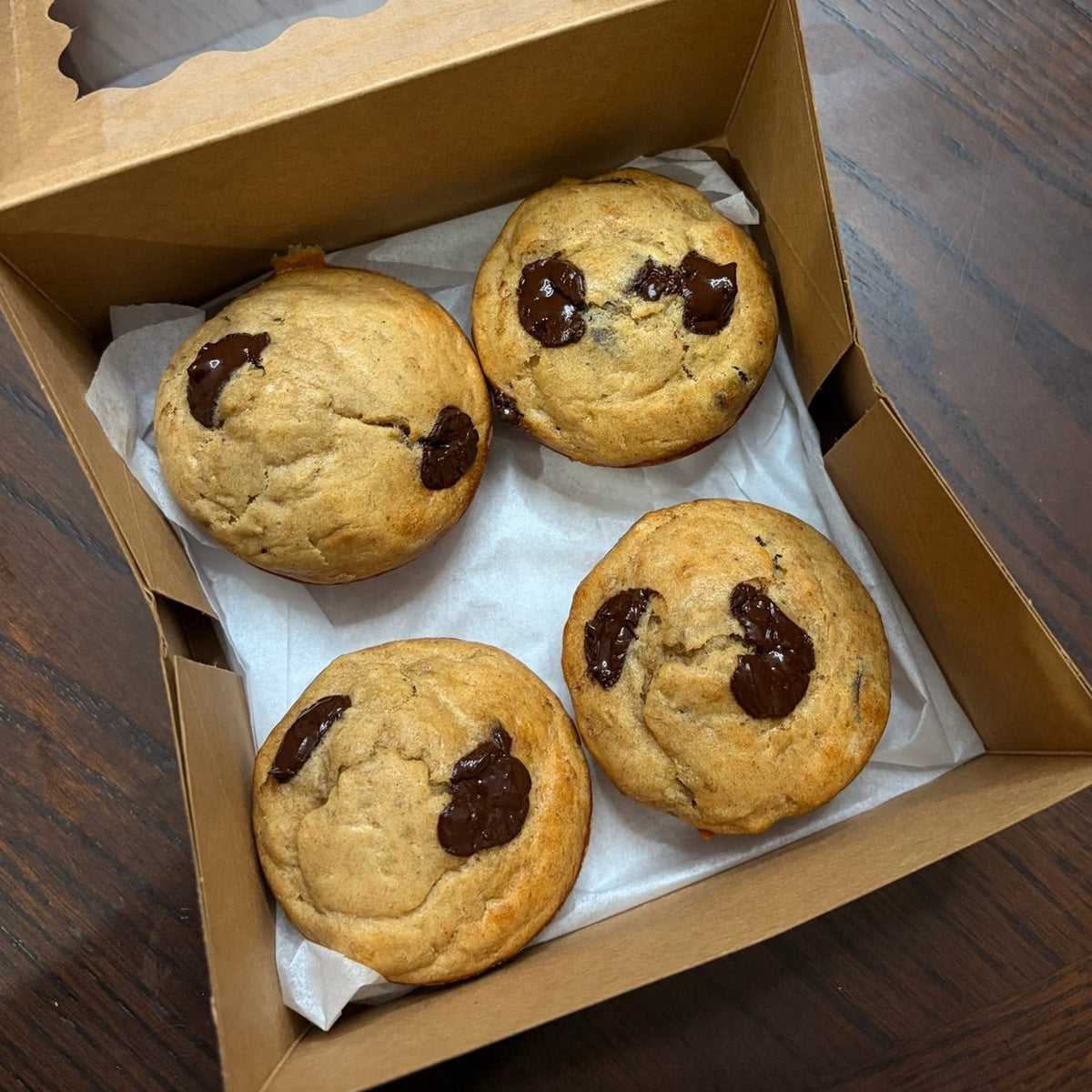 Dark Chocolate Banana Bread Muffins (4-Pack)